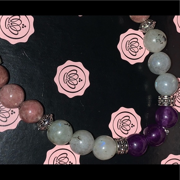 🪬2/$25🪬 New “Ultimate Healer” SS Rose Quartz Point & 8mm Rhodonite Bracelet - Picture 15 of 16